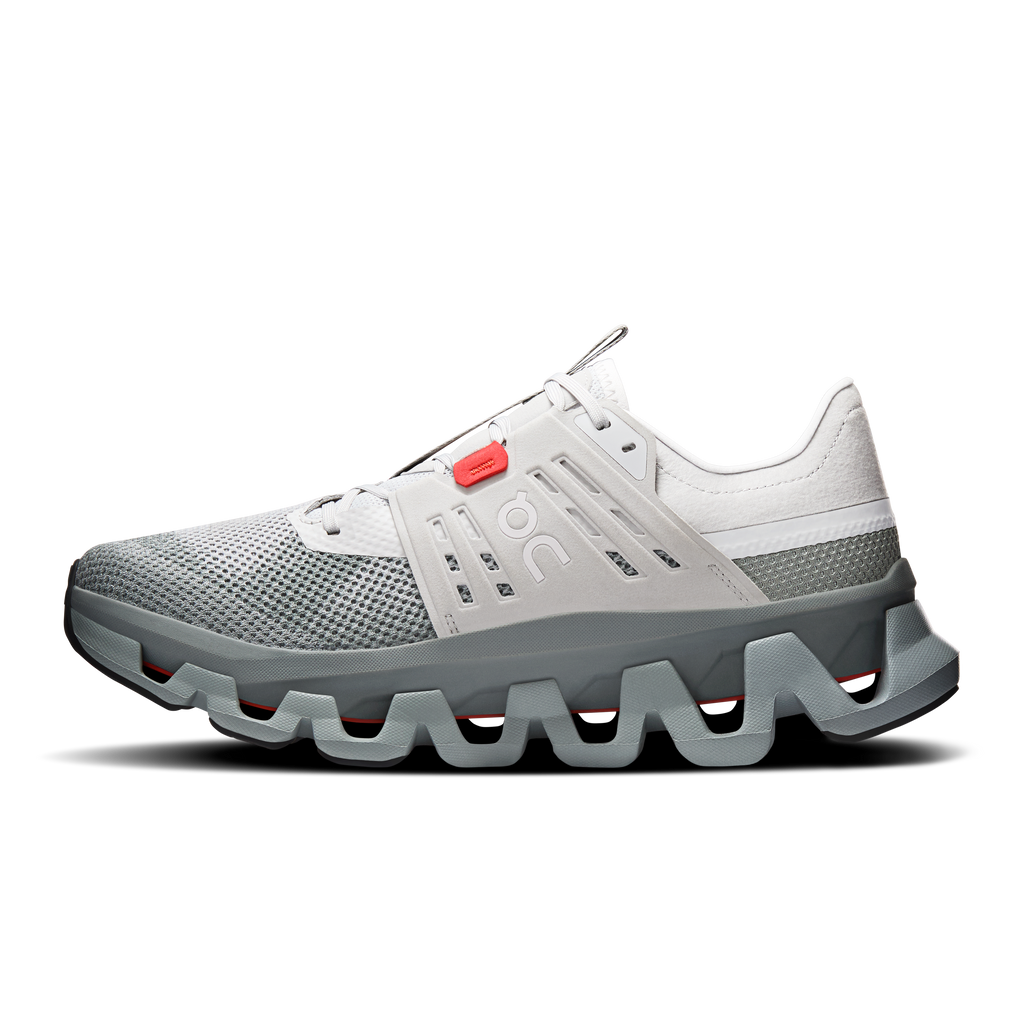 Men's On Running Cloudswift Amp shoes, side view gray knit with molded gray midsole