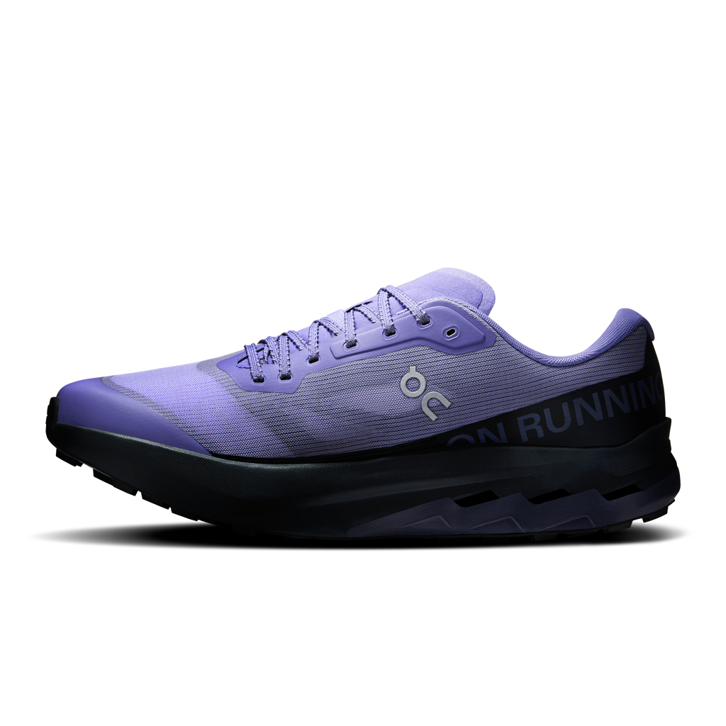 Men's On running shoes, light purple upper with purple toe and black sole