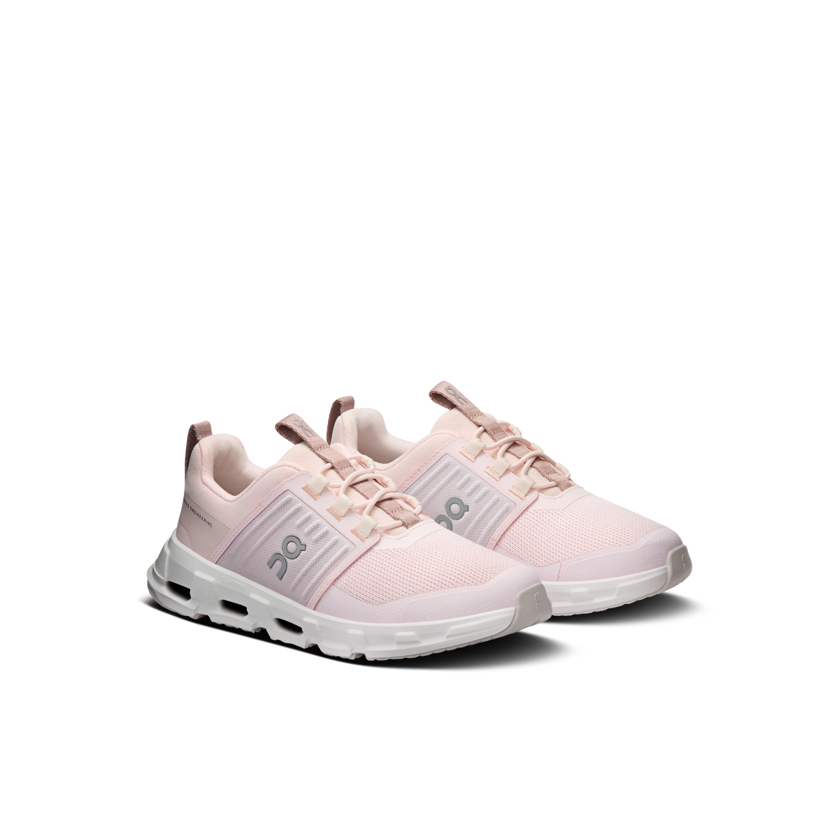 Kids' Cloudswift running sneakers, pale pink upper with white sole and lace-up