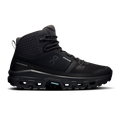 Men's mid-top waterproof shoes in black with lace-up and padded collar