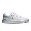 Women's white and light blue lace-up casual shoes with cushioned sole