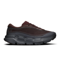 Maroon mesh hiking shoes with lace-up closure and rugged gray rubber sole