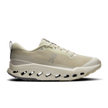 Men's trail running shoes in light beige with lace-up and cushioned sole