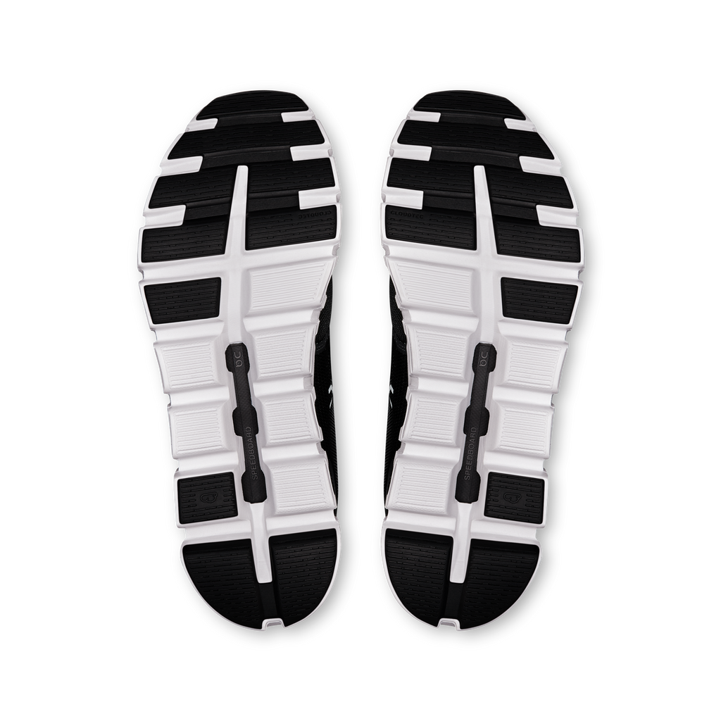 On Cloud 6 men's shoes, white traction outsoles with black rubber sections