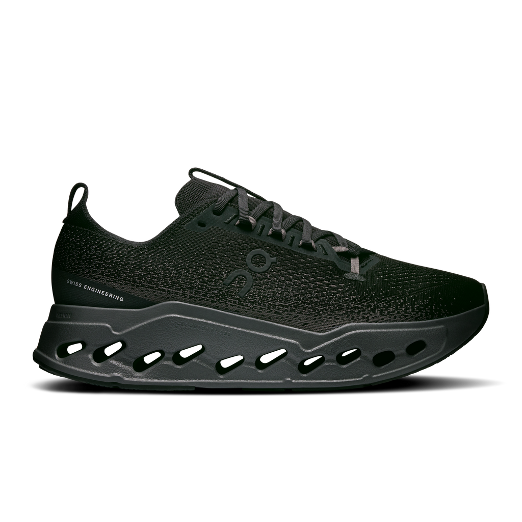 Men's wide running shoes with dark green mesh upper and CloudTec pod sole