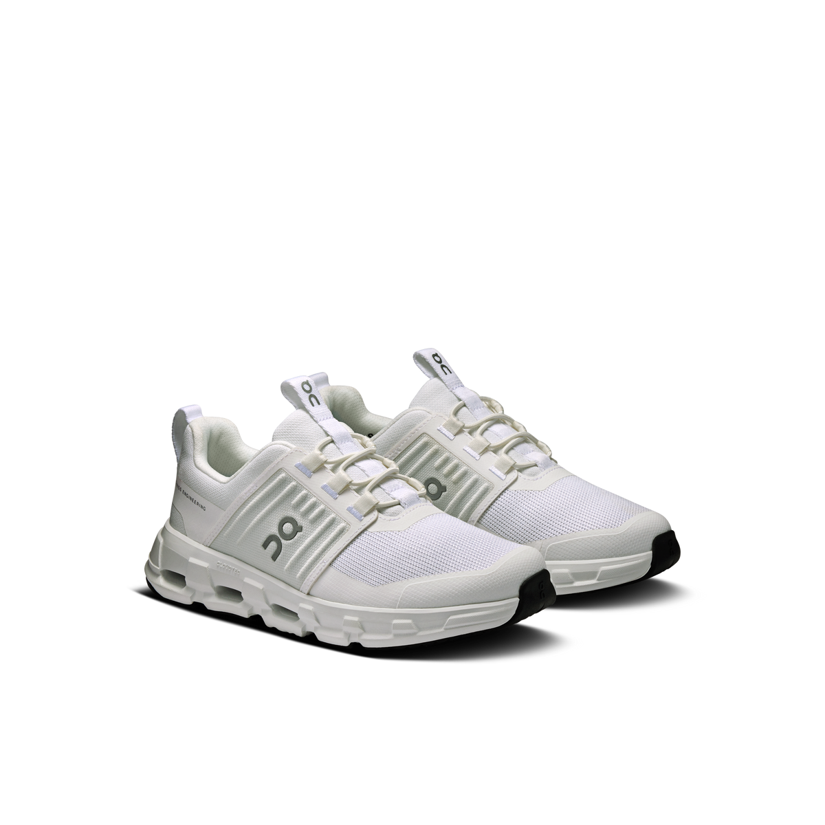 Kids' Cloudswift running shoes in white with lace-up closure and molded logo