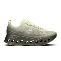 Light olive knit lace-up running shoe with CloudTec cutout midsole