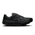 Women's black running shoes, lace-up low-top with rubber sole