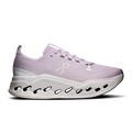 On Cloudsurfer Max wide running shoes in lavender and ivory, with lace-up front