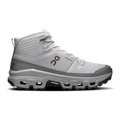 Men's waterproof mid hiking shoes, light gray mesh upper and gray rubber toe cap