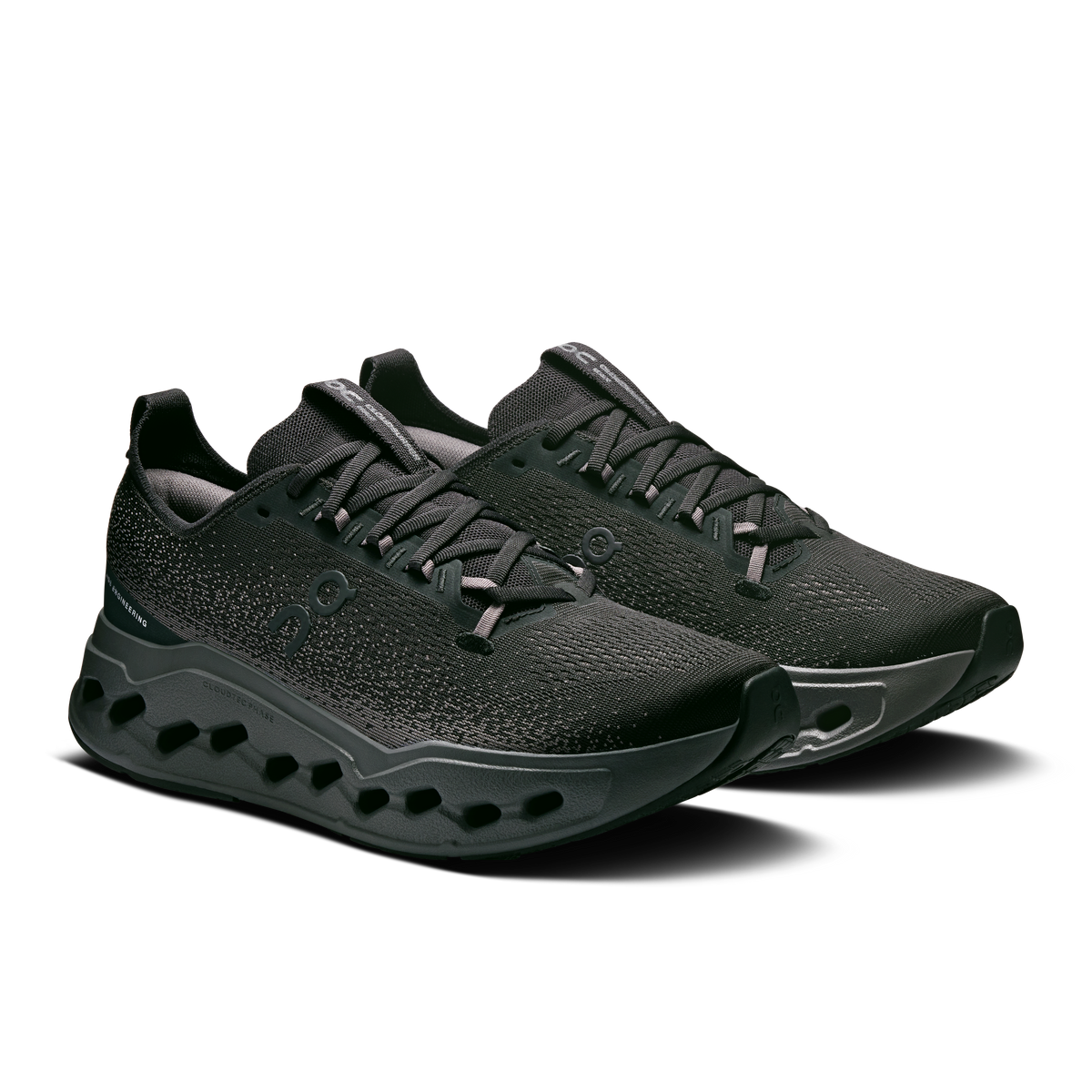 Men's wide running shoes with lace-up knit upper and CloudTec cushioning pods