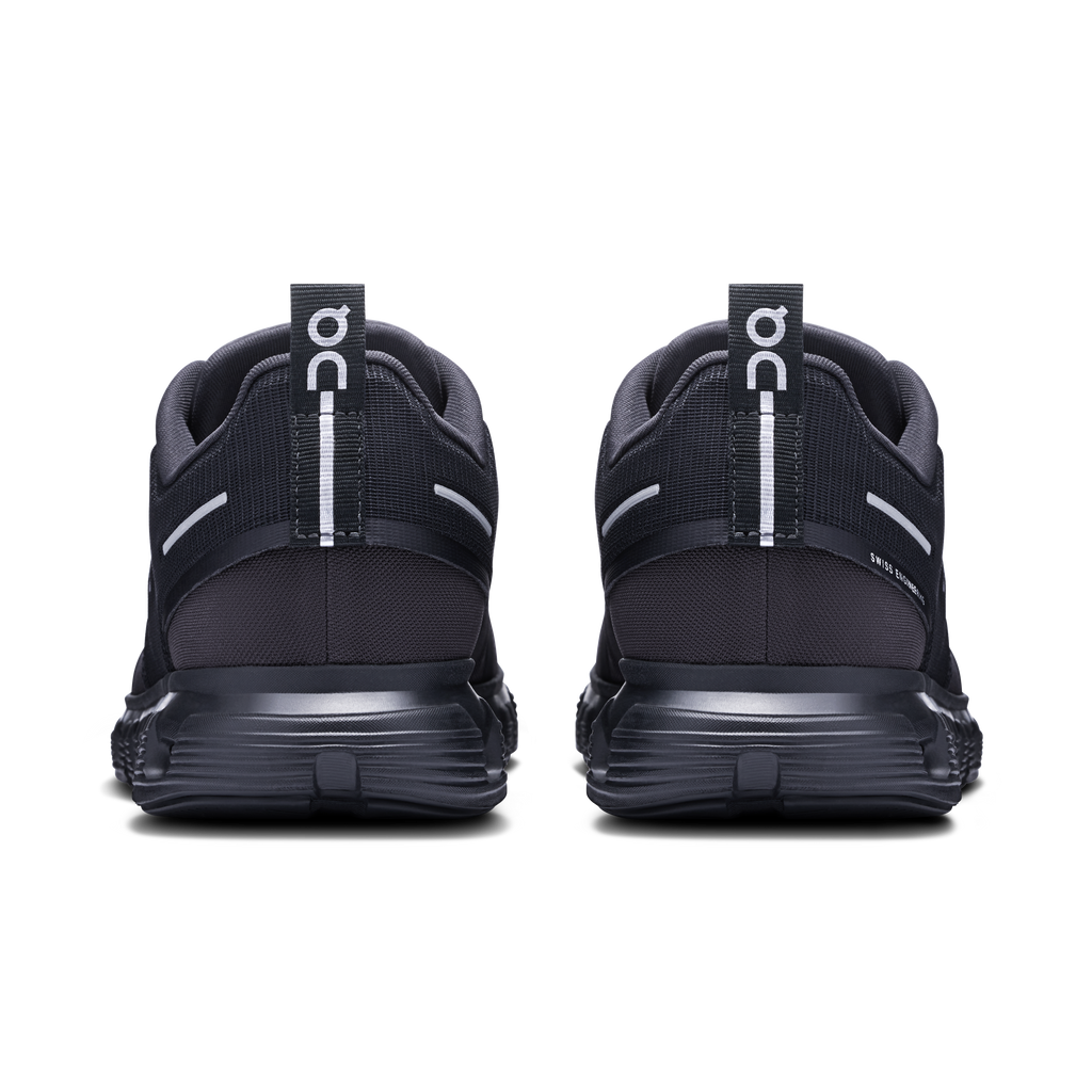 On Running men's waterproof shoes, rear view with cushioned heel and lace loops