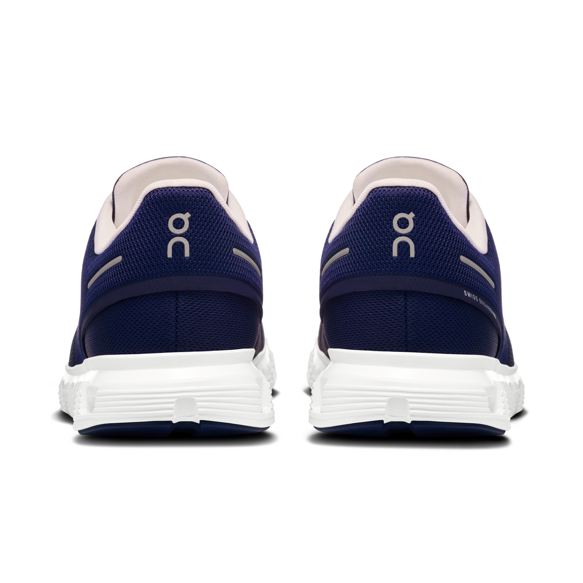 Men's navy running shoes with white heel detailing and On logo
