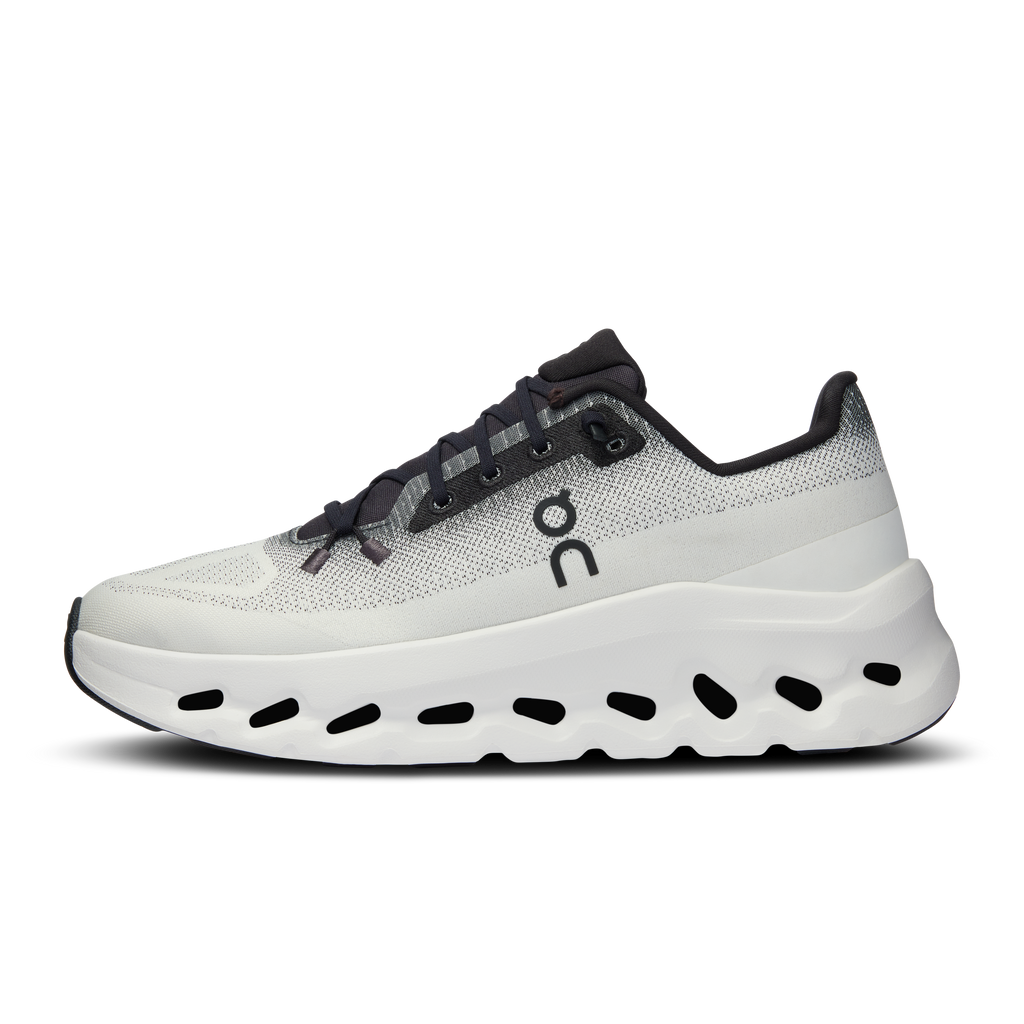Women's Cloudtilt sneakers in light gray with black accents and thick white sole