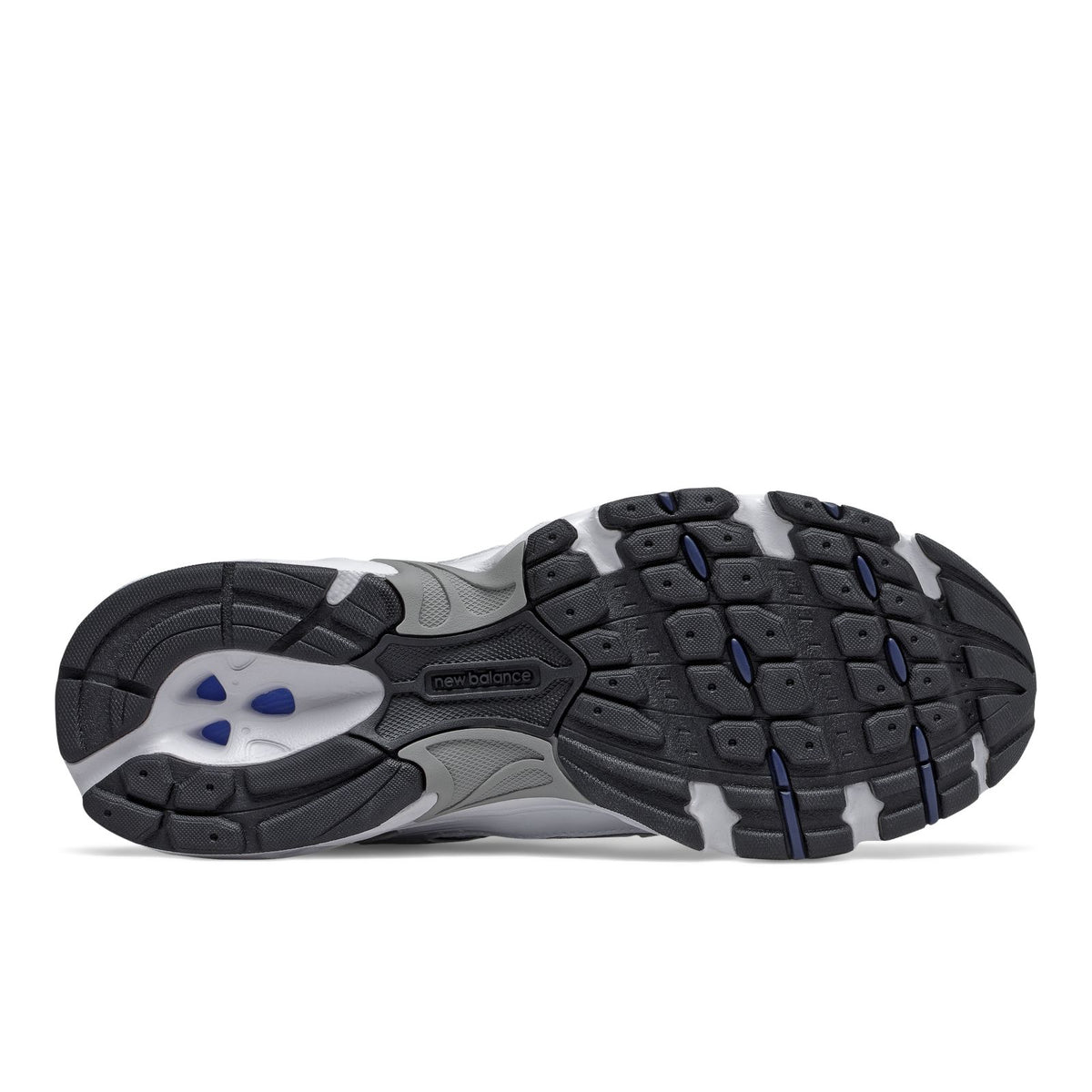 New Balance 530 sneaker outsole with black tread and gray midsole