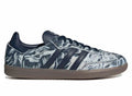 Adidas Samba OG pony hair sneakers in dark blue with off-white zebra pattern
