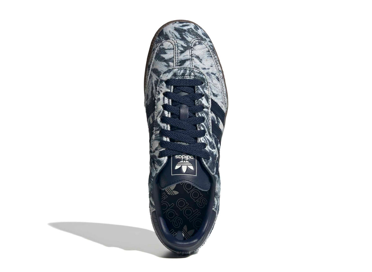 Adidas Samba OG pony hair shoes, lace-up front with dark blue logo details