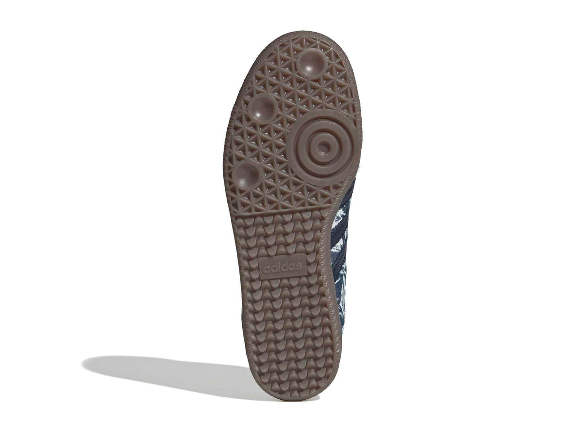 Adidas Samba OG pony hair shoes, rubber outsole view with textured tread