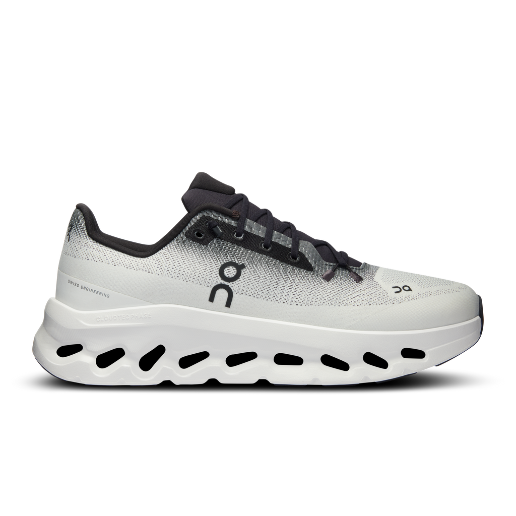 Men's Cloudtilt running shoes, black and ivory knit upper with CloudTec midsole