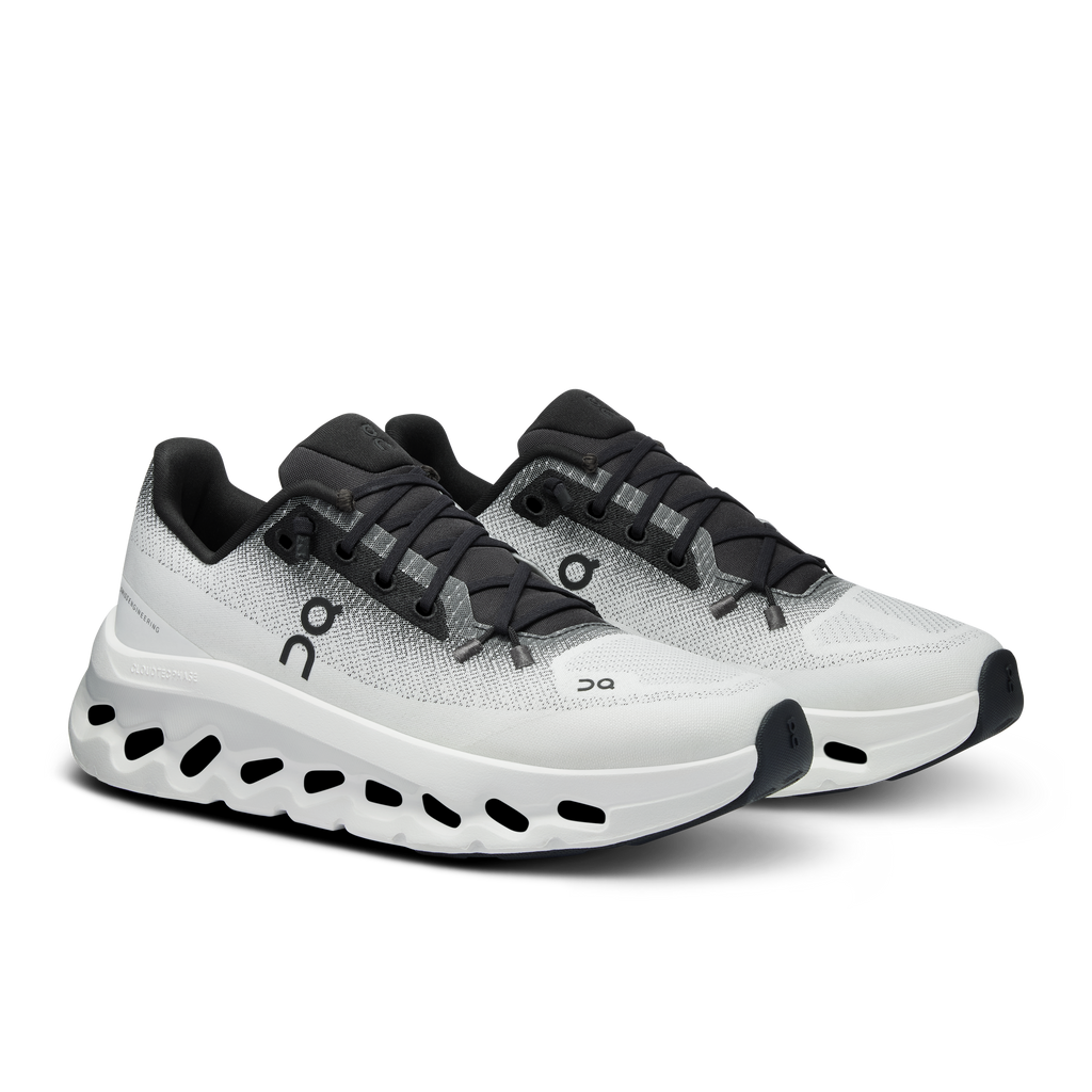 On Running Cloudtilt running shoes, black uppers with light gray panels and white sole