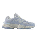 Light indigo New Balance 9060 lace-up sneakers with chunky off-white sole and N logo