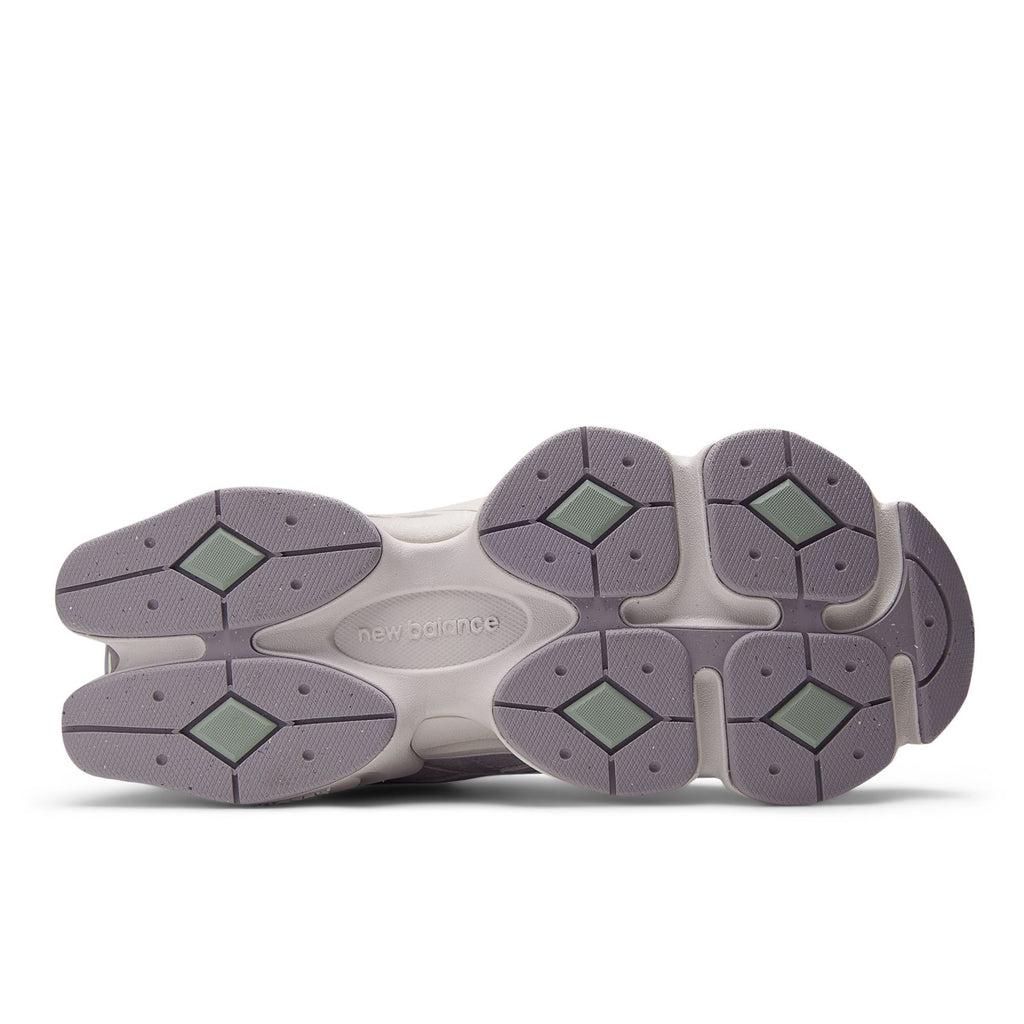 New Balance 9060 sneakers, outsole view with hex-pattern traction pods