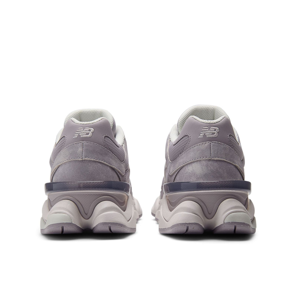 New Balance 9060 sneakers, rear view with cushioned heel and N logo