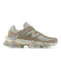 New Balance 9060 unisex running shoes in beige with light blue accents and chunky sole