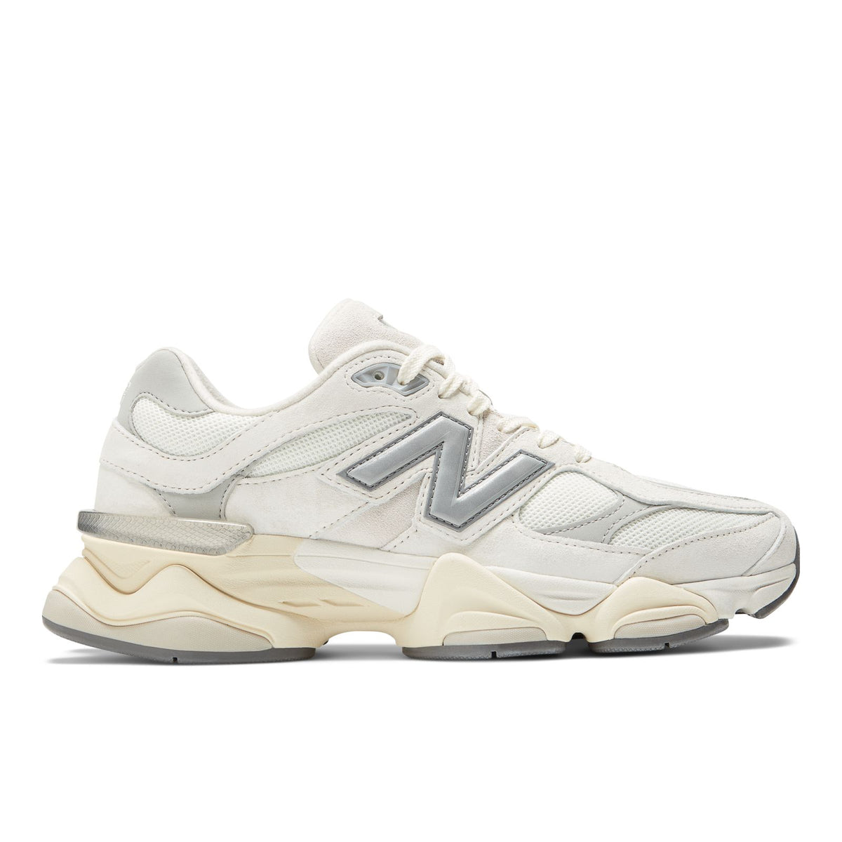 New Balance 9060 unisex sneakers, sea-salt upper with gray and silver accents